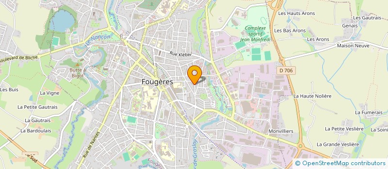 localisation de l'entreprise FOUGERES ATHLETIQUE ROLLER HOCKEY  FOUGERES