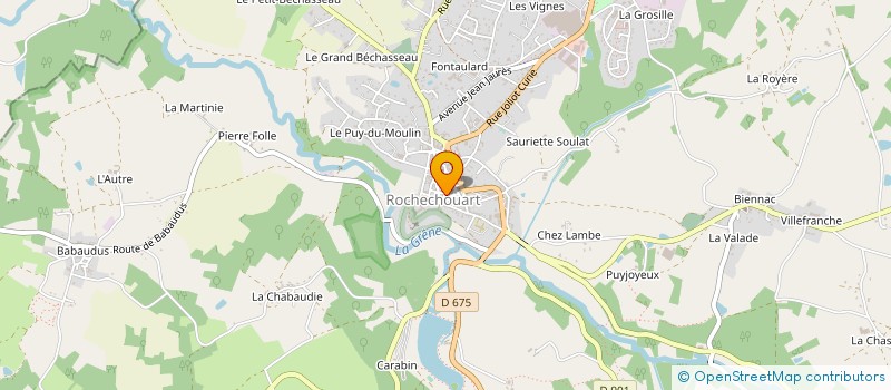 localisation de l'entreprise FOURGEAUD SARL à ROCHECHOUART