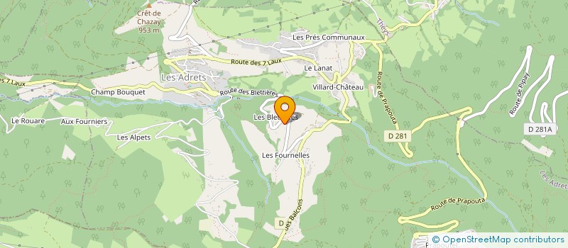 localisation de l'entreprise FOURNELLES  LES ADRETS