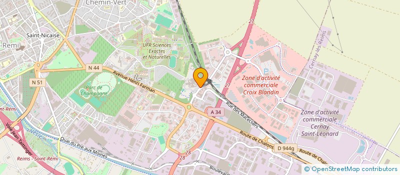 localisation de l'entreprise FOURNITURES PROFESSIONNELLES EQUIPEMENT à REIMS