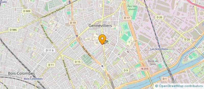 localisation de l'entreprise FOYER CLUB JEUNES GENNEVILLIERS à GENNEVILLIERS