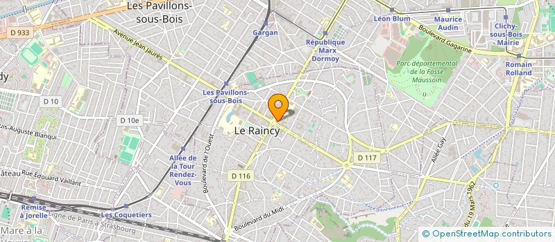 localisation de l'entreprise FOYER DES ELEVES DU COLLEGE JEAN BAPTISTE COROT  LE RAINCY