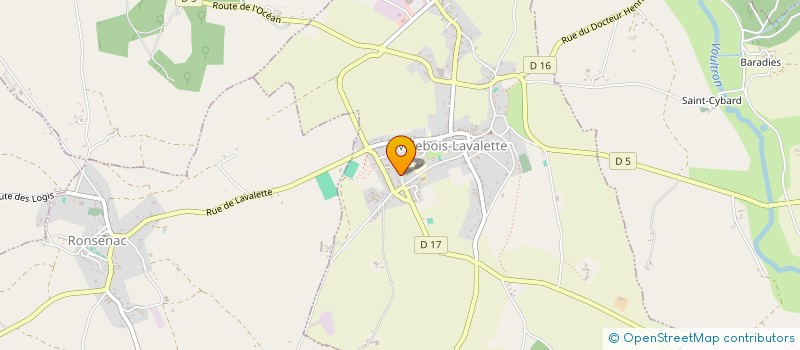 localisation de l'entreprise FOYER ELEVES CEG DE VILLEBOIS LAVALETTE à VILLEBOIS-LAVALETTE