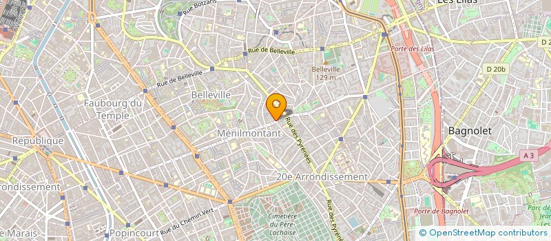 localisation de l'entreprise FOYER JEUNES DE MENILMONTANT à PARIS