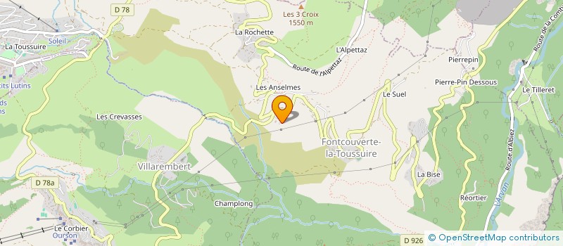 localisation de l'entreprise FOYER RURAL DE FONTCOUVERTE  FONTCOUVERTE-LA TOUSSUIRE