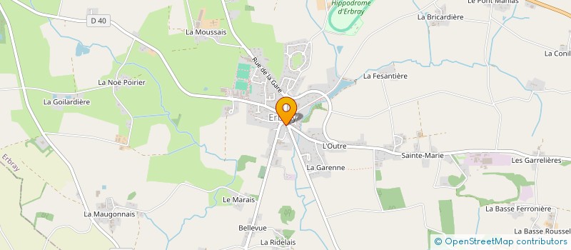 localisation de l'entreprise FOYER RURAL DES JEUNES ET D'EDUCATION POPULAIRE  ERBRAY