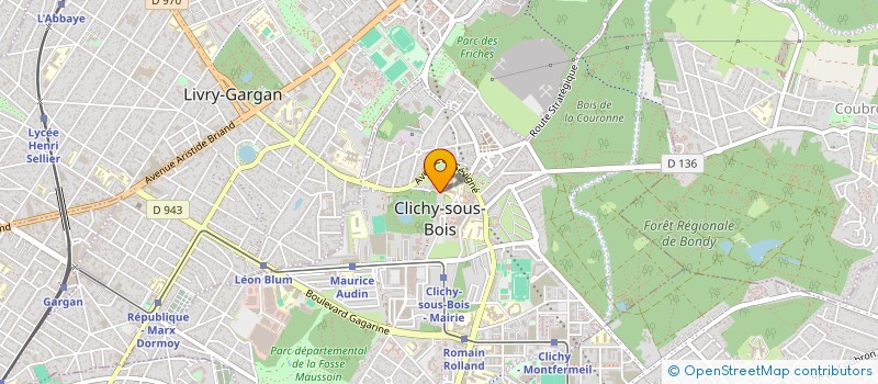 localisation de l'entreprise FOYER SOCIO EDUCATIF DES ELEVES DU 3EME COLLEGE DE CLICHY SOUS BOIS à CLICHY-SOUS-BOIS