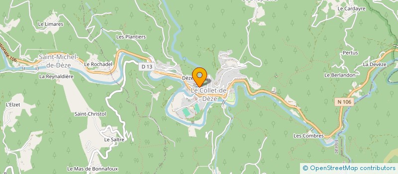 localisation de l'entreprise FOYER SOCIO EDUCATIF DU COLLEGE HENRI GAMALA DU COLLET DE DEZE  LE COLLET-DE-DEZE