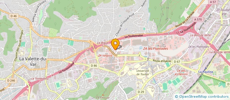 localisation de l'entreprise FP CARROS à LA VALETTE DU VAR