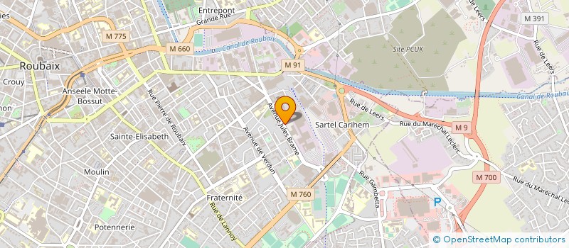 localisation de l'entreprise FRABELLUX à ROUBAIX