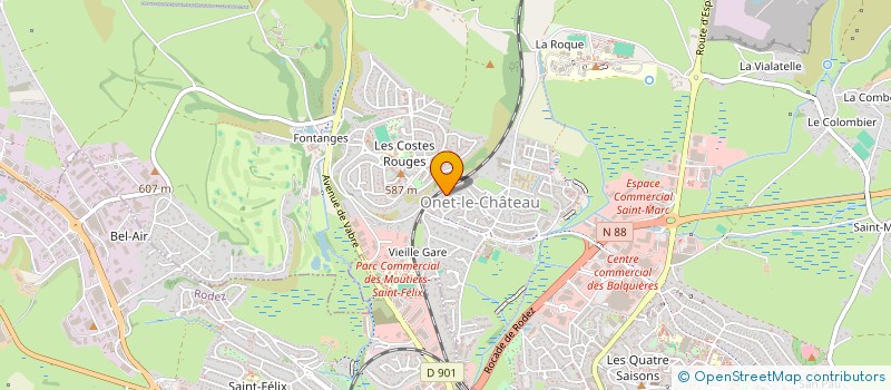 localisation de l'entreprise FRANCE AMERIQUE LATINE AVEYRON à ONET-LE-CHATEAU