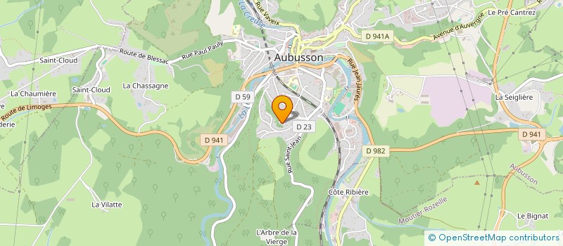 localisation de l'entreprise FRANCE BOIS 23 à AUBUSSON