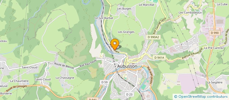 localisation de l'entreprise FRANCE BOIS à AUBUSSON