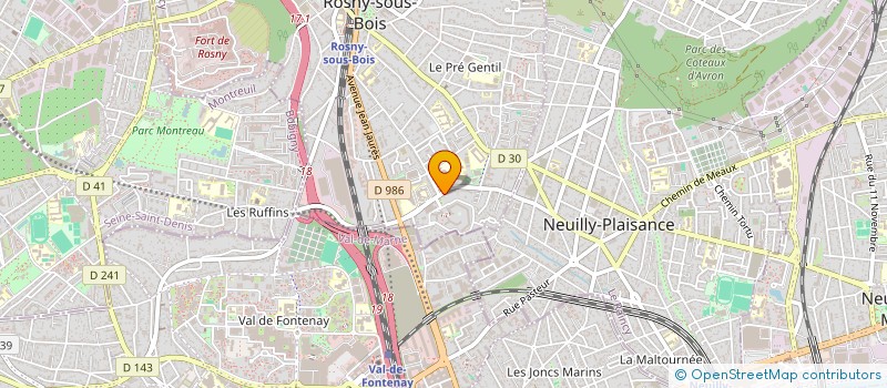 localisation de l'entreprise FRANCE EQUP' à ROSNY-SOUS-BOIS