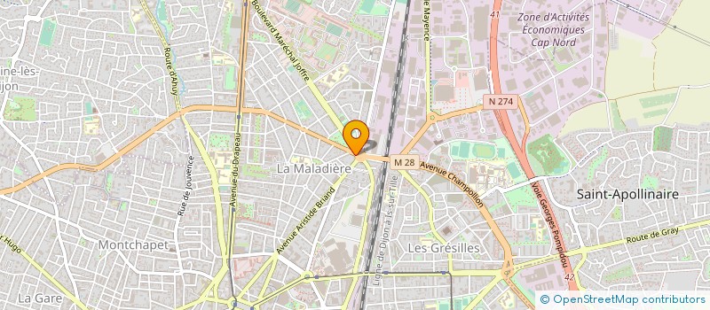 localisation de l'entreprise FRANCE FERMETURES ISOLATIONS à DIJON