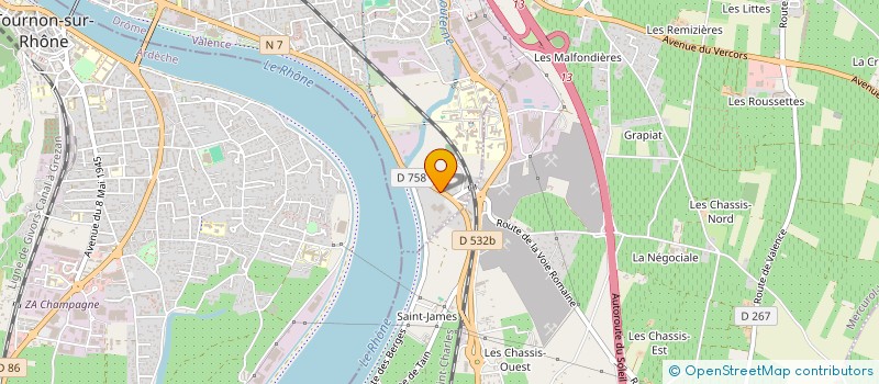 localisation de l'entreprise FRANCE FORMATION TRANSPORT ET LOGISTIQUE  TAIN-L'HERMITAGE