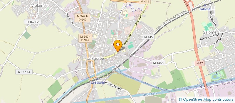 localisation de l'entreprise FRANCE GLASS LA BASSEE  LA BASSEE