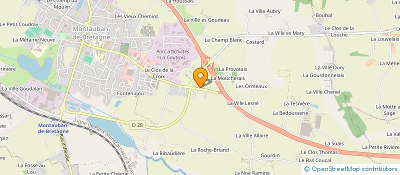 localisation de l'entreprise FRANCE-IMPLANT à MONTAUBAN-DE-BRETAGNE