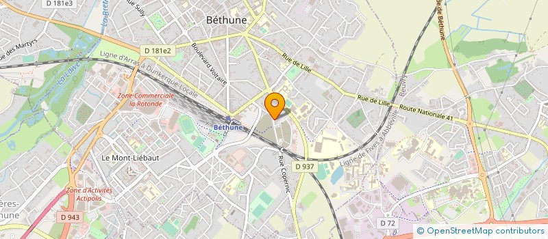 localisation de l'entreprise FRANCE ISOLATION PLATRERIE à BETHUNE