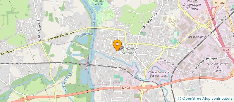 localisation de l'entreprise FRANCE PEINTURE  ANDREZIEUX-BOUTHEON