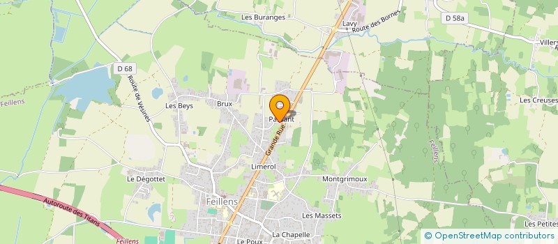 localisation de l'entreprise FRANCE PLAFOND 01 à FEILLENS