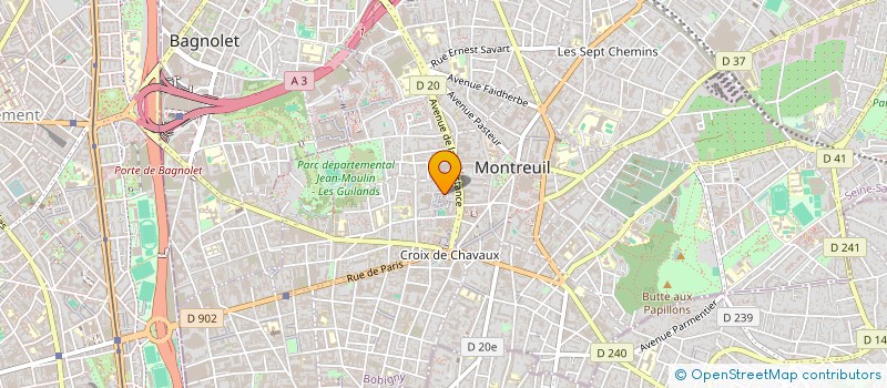 localisation de l'entreprise FRANCE PROTECTION ET SECURITE  MONTREUIL
