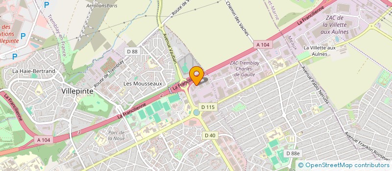 localisation de l'entreprise FRANCE - SOS - NUISIBLES à VILLEPINTE