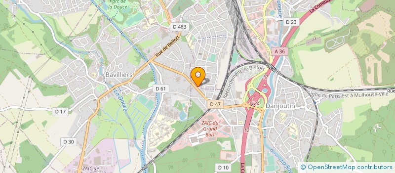 localisation de l'entreprise FRANCHE COMTE TOITURES à DANJOUTIN