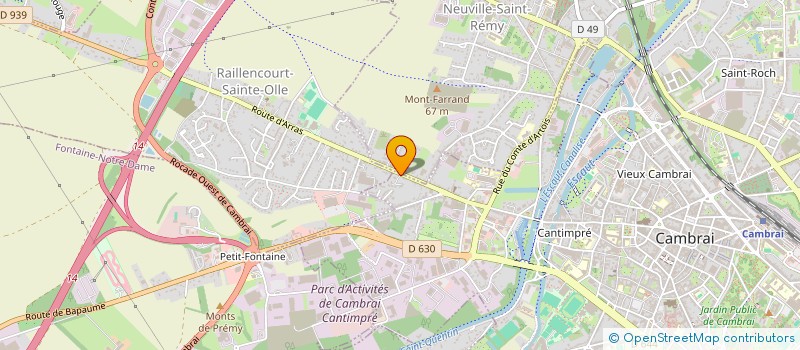 localisation de l'entreprise FRANCINVEST à CAMBRAI