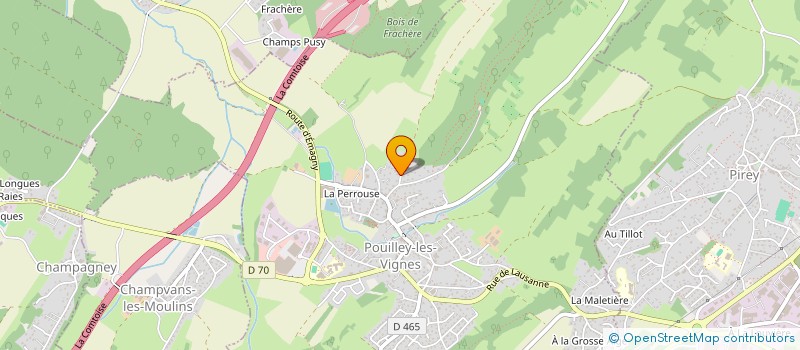 localisation de l'entreprise FRANCK-ELEC à POUILLEY-LES-VIGNES