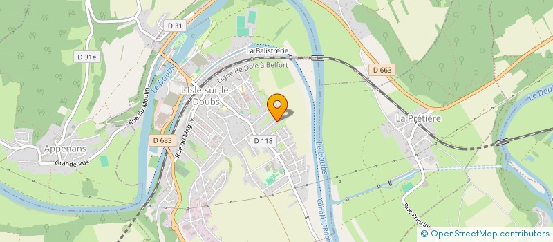 localisation de l'entreprise FRARIG-92  L'ISLE-SUR-LE-DOUBS