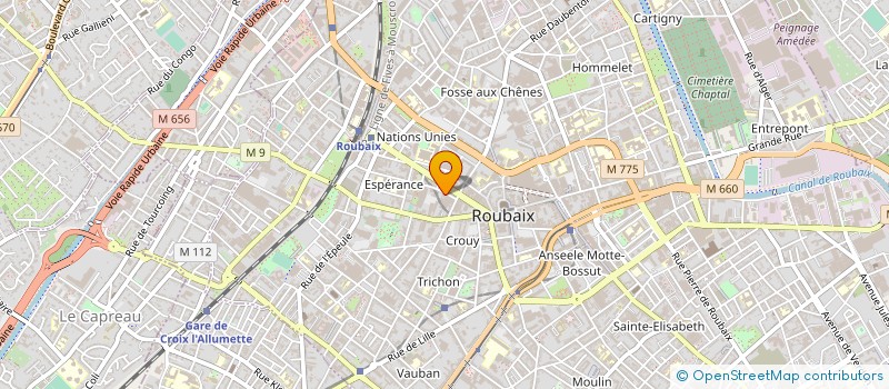 localisation de l'entreprise FRATERNELLE DU COMBATTANT ROUBAISIEN à ROUBAIX