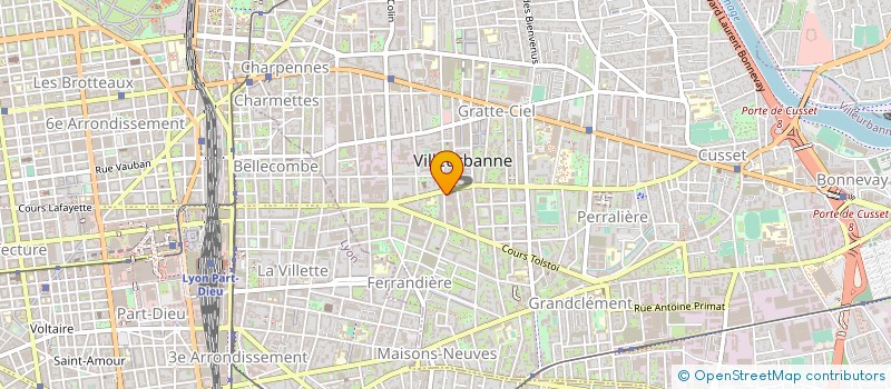 localisation de l'entreprise FRECON B. ET MOURIER F. HUISSIERS  VILLEURBANNE