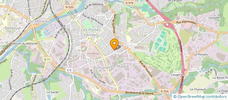 localisation de l'entreprise FREDON/ANCEAU à LIMOGES