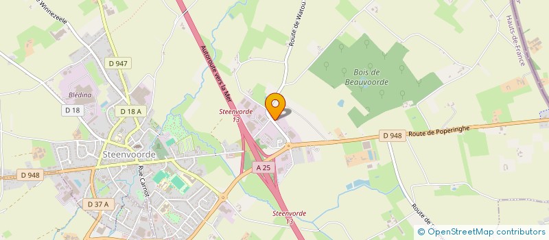 localisation de l'entreprise FREEZ'ON à STEENVOORDE