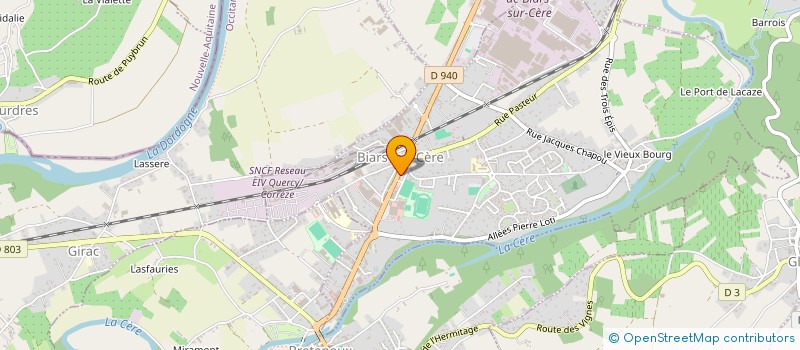 localisation de l'entreprise FREQUENCE BLEUE HAUT QUERCY  BIARS-SUR-CERE