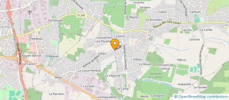 localisation de l'entreprise FRERES FAUCHER RUGBY SARL  TRESSES