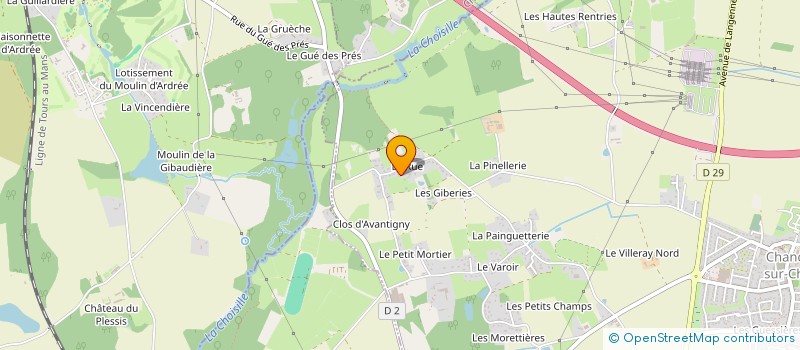 localisation de l'entreprise FRETIPAU à CHANCEAUX-SUR-CHOISILLE