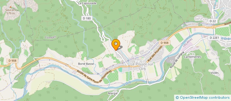 localisation de l'entreprise FRETTO ELECTRICITE à LE POUJOL-SUR-ORB
