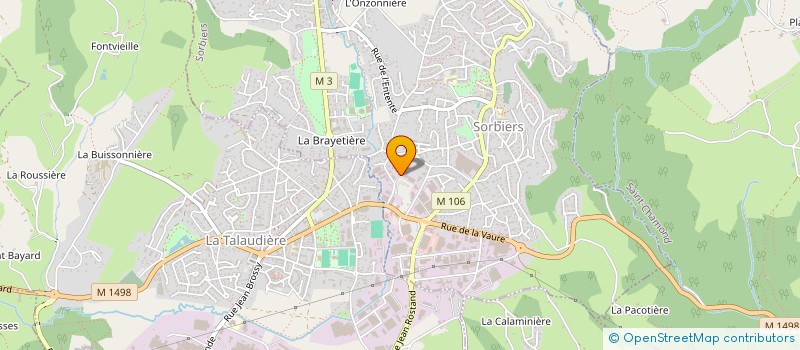 localisation de l'entreprise FREYNET FRERES IMPRIMERIE DU FOREZ à SORBIERS