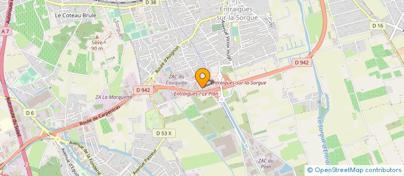 localisation de l'entreprise FROID CUISINE INDUSTRIE à ENTRAIGUES-SUR-LA-SORGUE
