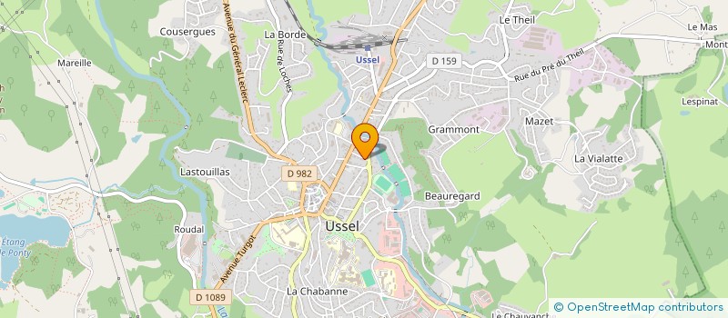 localisation de l'entreprise FROUX PEYRAT  USSEL