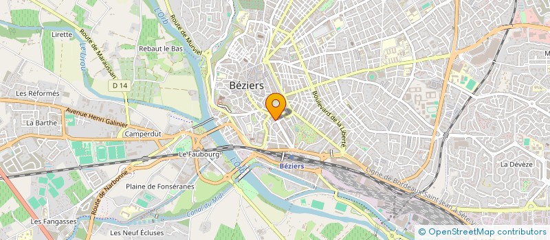 localisation de l'entreprise FRUIT ET LEGUMES  BEZIERS