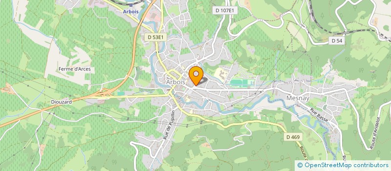 localisation de l'entreprise FRUITIERE VINICOLE D ARBOIS à ARBOIS
