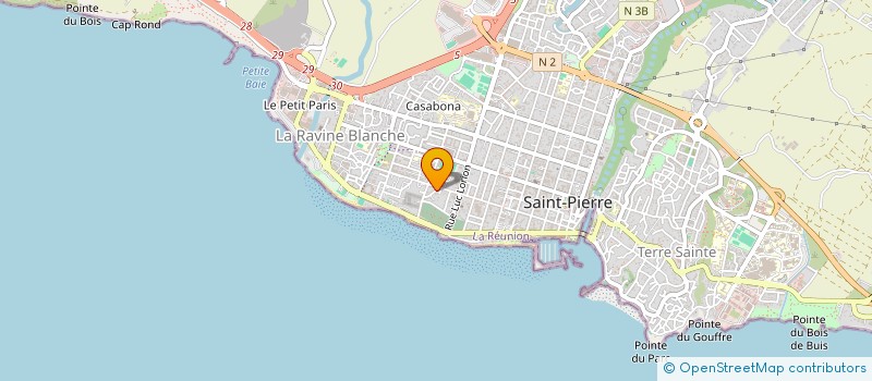 localisation de l'entreprise FRUITS LEGUMES ANTI GASPILLAGE 974 à SAINT-PIERRE