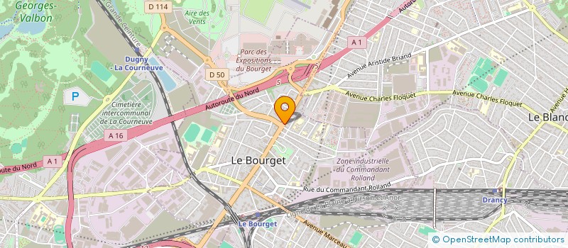 localisation de l'entreprise FT COM à LE BOURGET