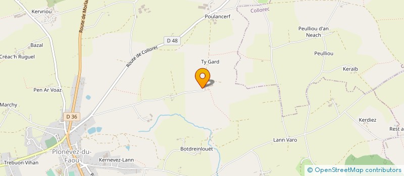 localisation de l'entreprise G.A.E.C. DU SPERNEN  PLONEVEZ-DU-FAOU
