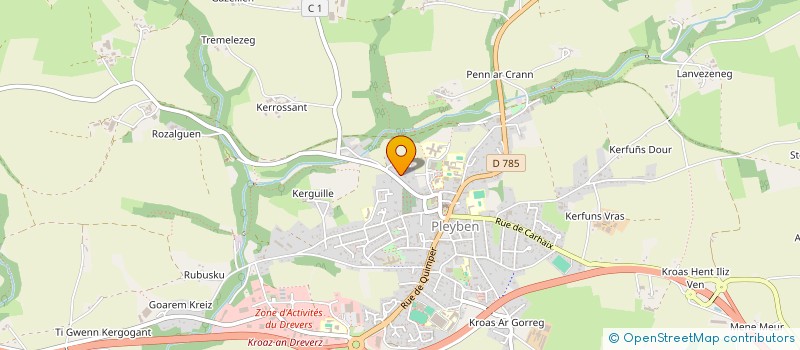 localisation de l'entreprise G.A.O.  PLEYBEN