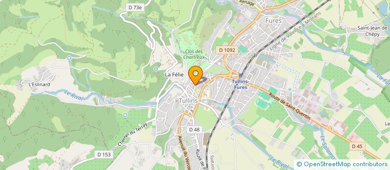 localisation de l'entreprise G&B  TULLINS