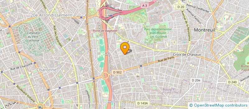 localisation de l'entreprise G.B.M. à BAGNOLET